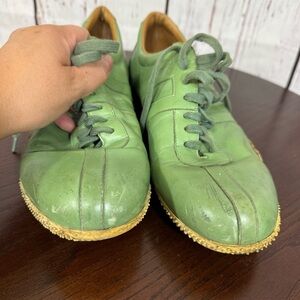 BALLY Green Leather Men's Sneakers in size 8E